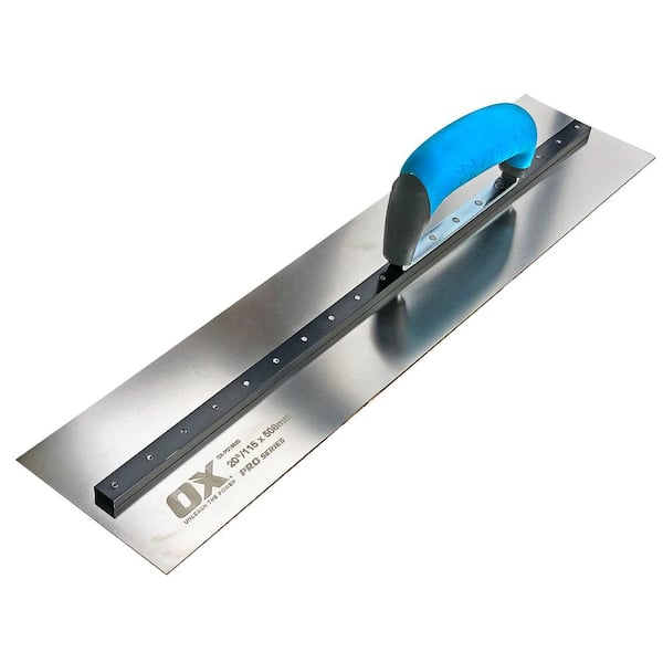 OX TOOLS Pro 4-1/2 in. x 20 in. 115 mm x 508 mm Square Finish Trowel SST OX Grip
