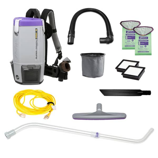 ProTeam Super Coach Pro 6, 6 Qt. Backpack Vacuum with Xover Multi-Surface and Telescoping Wand Kit