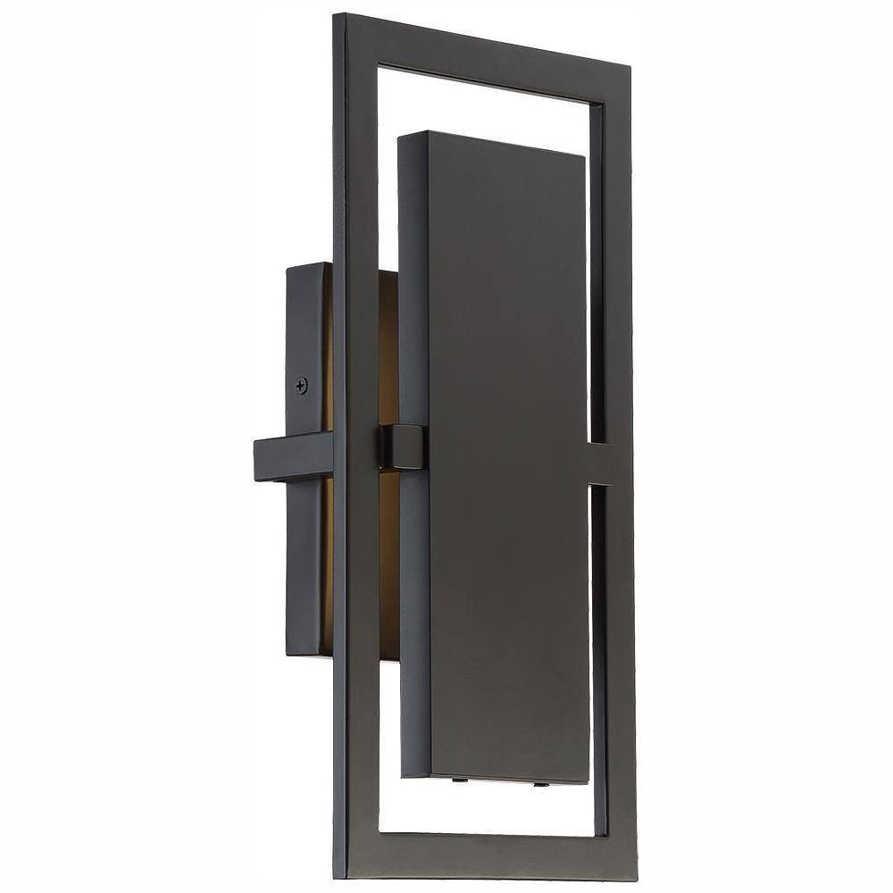 Railford 14.5 in. 1-Light Oil Rubbed Bronze Integrated LED Outdoor Wall Light Lantern Sconce with Etched Lens price history on PriceWatchPro
