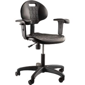 16 in. - 21 in. H Polyurethane Black Task Chair with Arms