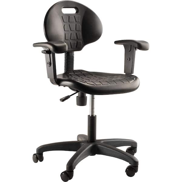 National Public Seating 16 in. - 21 in. H Polyurethane Black Task Chair with Arms