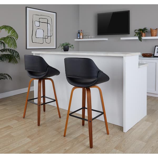 Leather fixed height bar stools discount