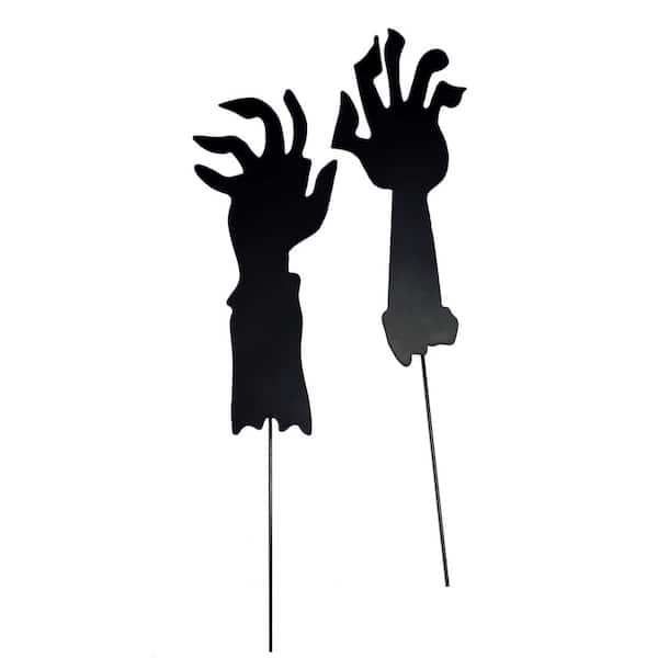 36 in. Metal Halloween Creepy Hand Yard Stake (Set of 2) 8368 The