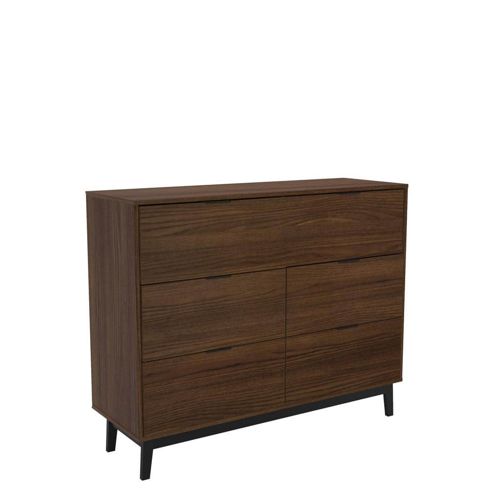 Polibi Solid Wood 6 Drawer Double Dresser in Dark Brown (mirror not  included) RS-SW6DDD - The Home Depot