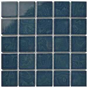 Resort Coral Blue 12 in. x 12 in. Porcelain Mosaic Tile (1.02 sq. ft./Each)