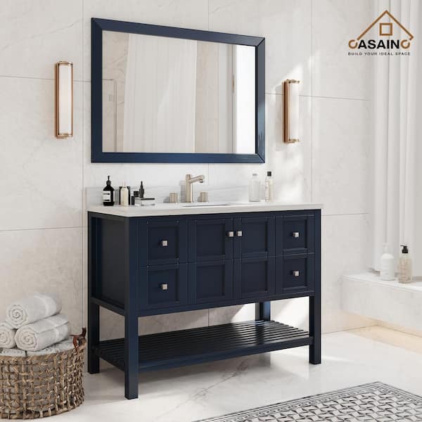 48 Navy Blue Single Sink Vanity Cabinet