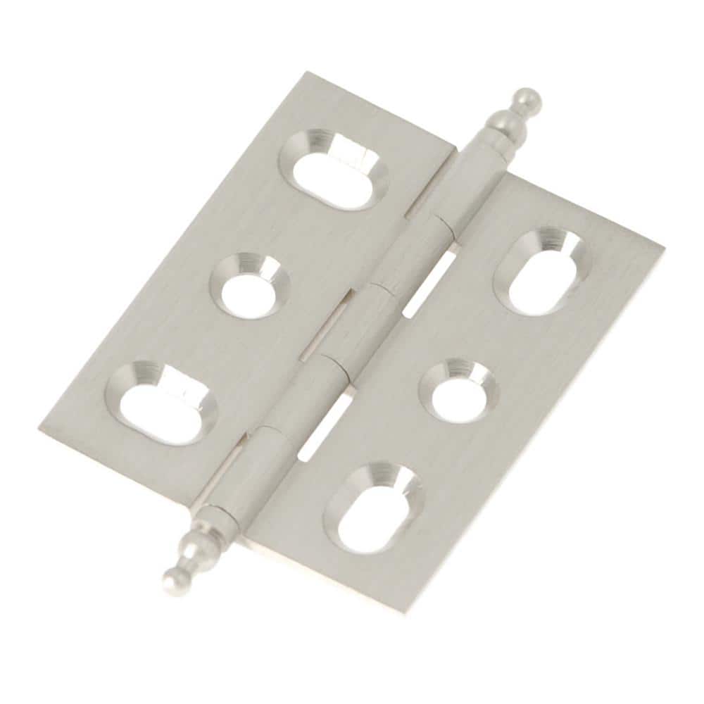 Satin Nickel Steel Cabinet Hinges with Decorative Finials