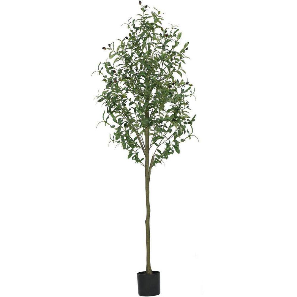 6 ft. Artificial Olive Tree Indoor Faux Olive Tree with Realistic Trunk ...