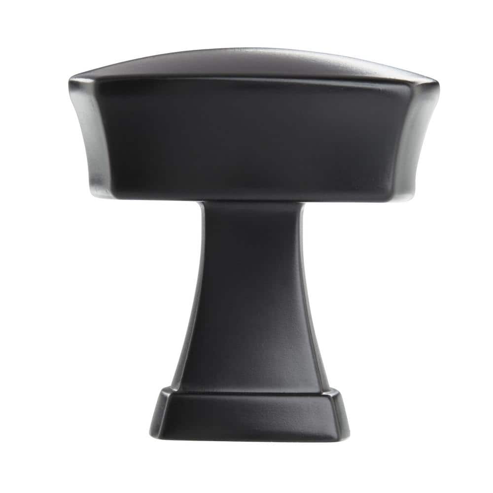 Matte Black Square Cabinet Knob with Mounting Hardware