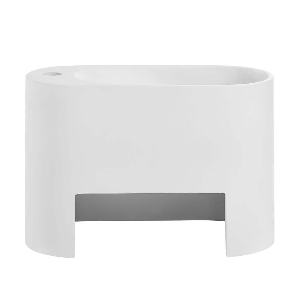 Terre Matte White Ceramic Wall-Mount Bathroom Sink