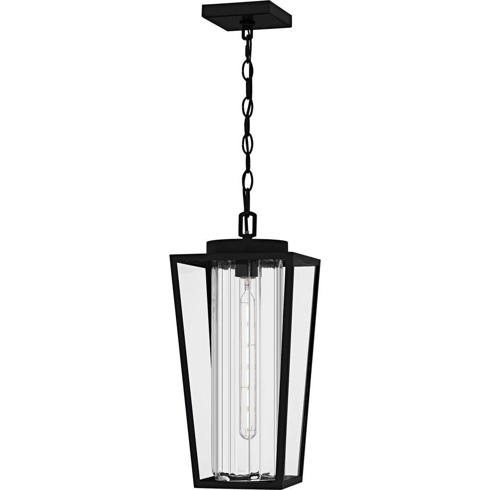 Quoizel Jett 18.75 in. 1-Light Matte Black Outdoor Pendant Light