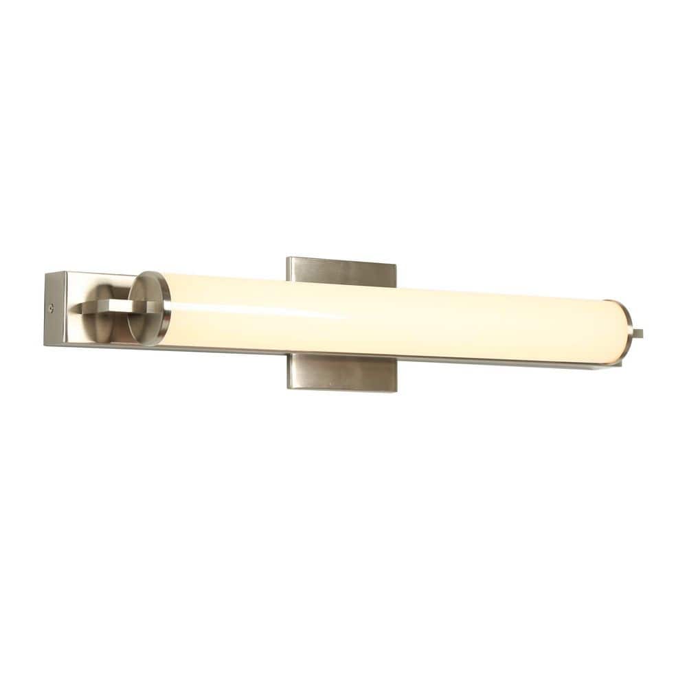 23.8 in. 1-Light Linear Plated Nickel Integrated LED Vanity Light with Frosted Diffuser and 5 CCT price history on PriceWatchPro