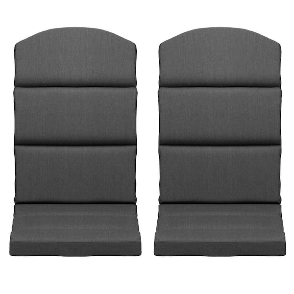 Aoodor 20.47 in. x 20.86 in. x 2.75 in. H Adirondack Chair Cushion with Piping (Set of 2) - Charcoal