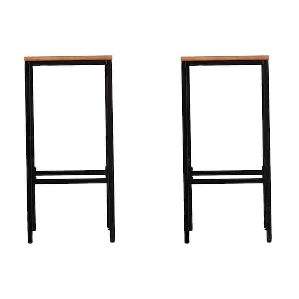 Southern Enterprises Variel Wood Outdoor Bar Stool in Natural and Black (2-Pack) - image 5