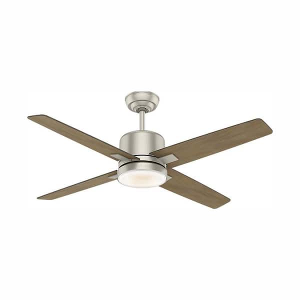 Axial 52 in. LED Indoor Matte Nickel Ceiling Fan with Light and Wall Control