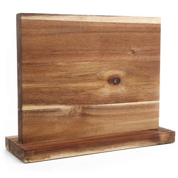 Numhew 16-Knife 12 in. x 10 in. Magnetic Knife Holder, Acacia Wooden Magnetic Knife Block with Strong Enhanced Magnetic Strip