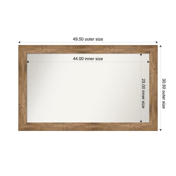 Amanti Art Owl Brown 49.5 in. W. x 30.5 in. Custom Non-Beveled Wood Framed Bathroom Vanity Wall Mirror