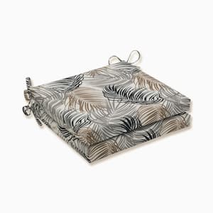Floral 20 in. x 20 in. Outdoor Dining Chair Cushion in Black/Grey/Brown (Set of 2)