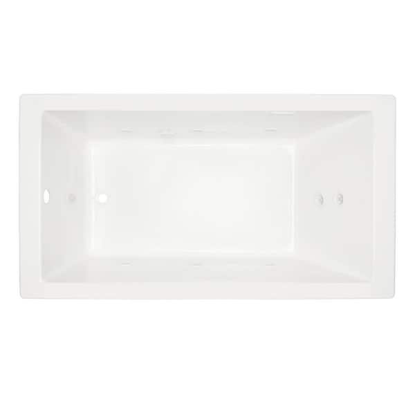 Sitka 60 in. x 32 in. Rectangular Whirlpool Bathtub with Reversible Drain in White