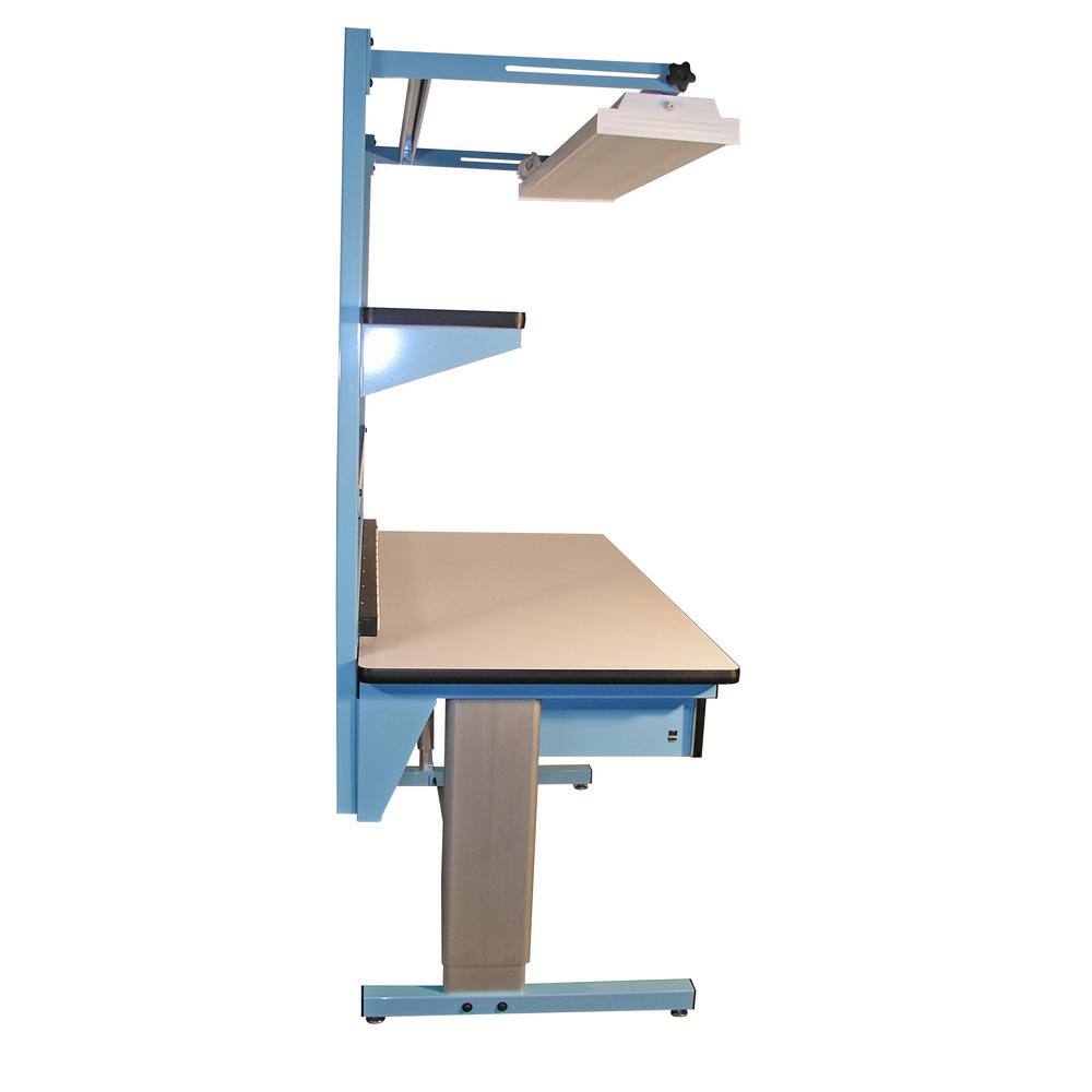 ErgoCraft Adjustable 60" Blue Workbench with Plastic Laminate Top