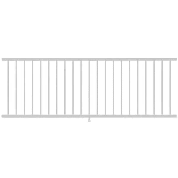 Pegatha Contemporary 8 ft. x 36 in. White Fine Textured Aluminum Level Rail Kit