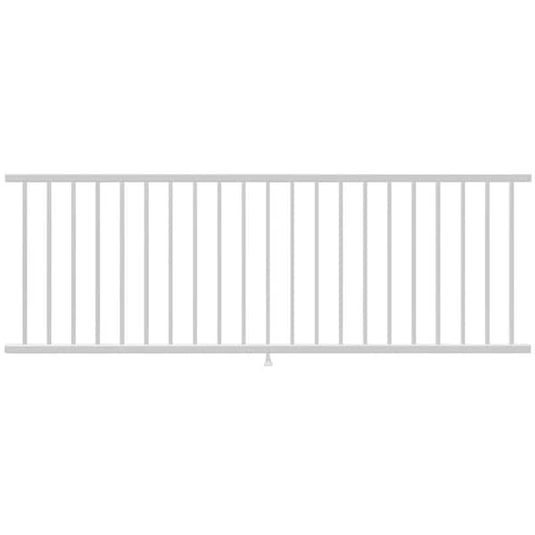 Pegatha Contemporary 8 ft. x 36 in. White Fine Textured Aluminum Level Rail Kit