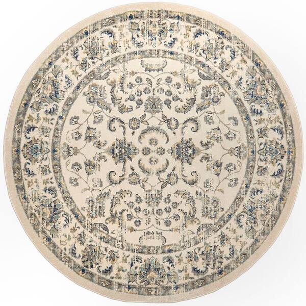 Home Dynamix Vintage Ivory 6ft. 6in. Indoor Round Area Rug