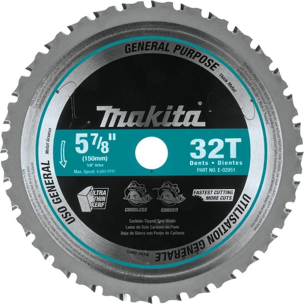 Makita 5-7/8 in. 32T Carbide-Tipped Saw Blade, Metal/General Purpose
