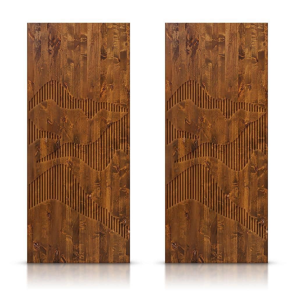 72 in. x 84 in. Hollow Core Walnut Stained Pine Wood Interior Double Sliding Closet Doors price history on PriceWatchPro