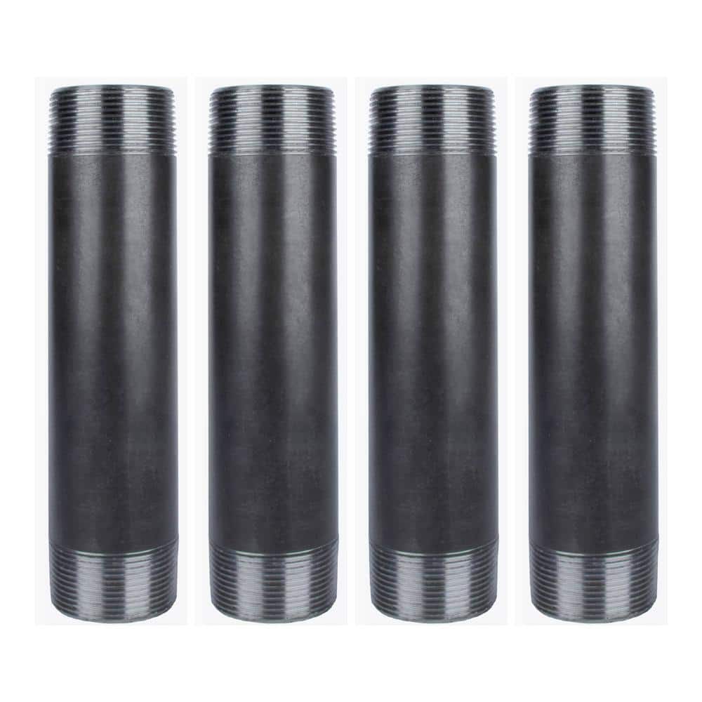 1-1/2 in. x 8 in. Black Industrial Steel Grey Plumbing Nipple (4-Pack) price history on PriceWatchPro