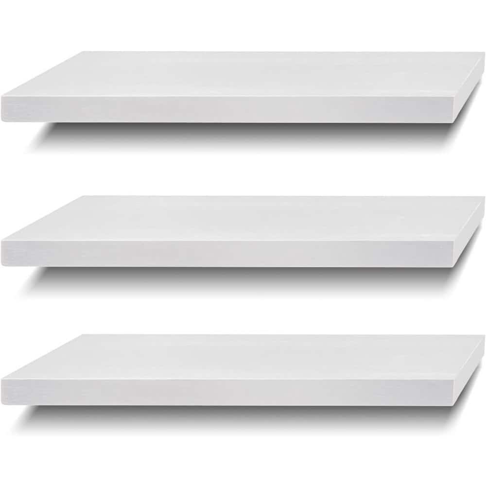 16 in. W x 6.7 in. D White Decorative Wall Shelf