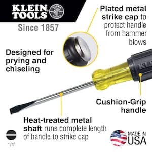 1/4 in. Keystone-Tip Flat Head Demolition Driver with 4 in. Round Shank
