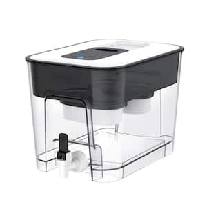 40-Cup Water Filter Pitcher, Dispenser, in Black with Dual Filters and 400 gal. Lifespan，8X Faster Filtration