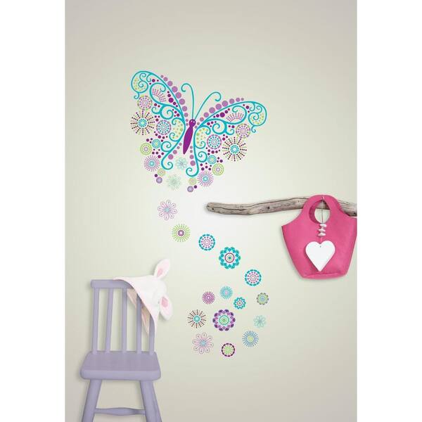 Ready to Hang WallPops Butterfly Garden Chandelier 2 Layer 
