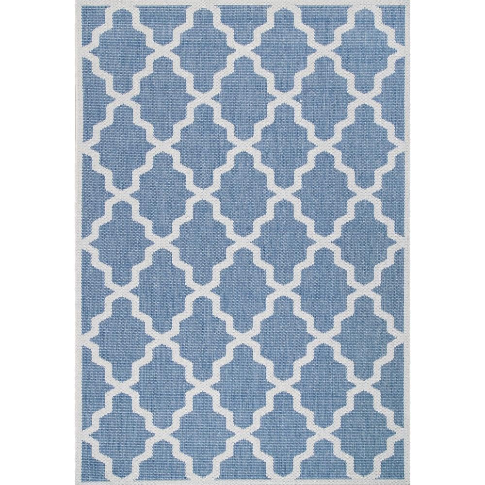 Blue Trellis 2' x 3' Synthetic Non-slip Accent Rug