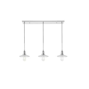 Timeless Home Walker 3-Light Pendant in Chrome and Clear with 8.5 in. W x 2 in. H Shade