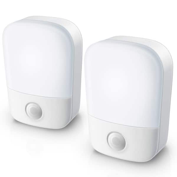 Briignite 0.6-Watt Night Light with Dusk to Dawn Sensor, Adjustable Brightness, 3000K Soft Warm Nightlights (2-Pack)