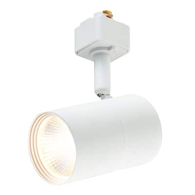 White 1-Light Integrated LED Mini-Cylinder Linear Track Lighting Head