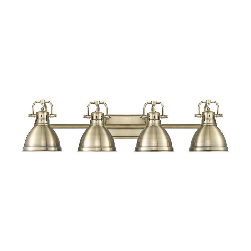 Duncan 8.25 in. 4-Light Aged Brass Vanity Light with Gold Shade price history on PriceWatchPro
