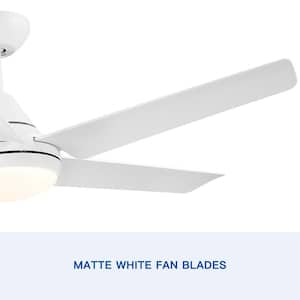 Atalanta 48 in. Indoor White LED Ceiling Fan with Reversible Motor and Dimmable