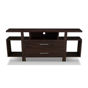 Citron 60 in. Wenge TV Stand with 2-Drawer Fits TVs Up to 66 in. with Cable Management