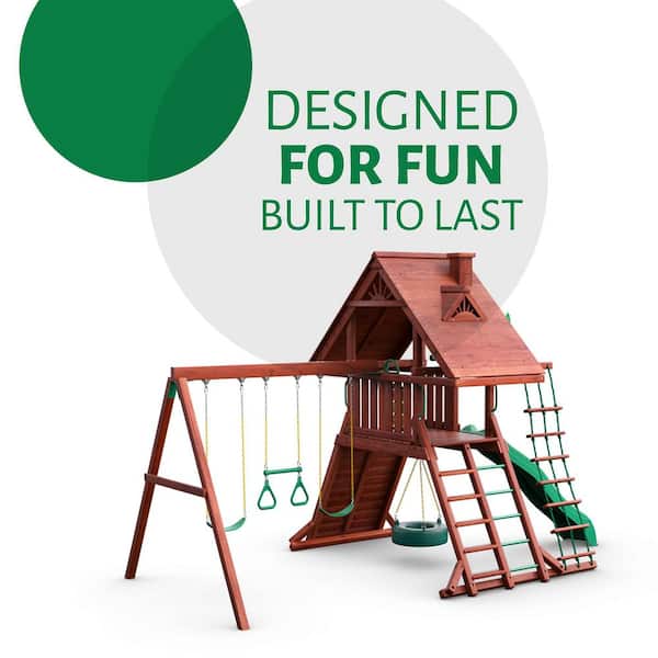 Gorilla Playsets Pro Assembled Sun Palace II Wood Backyard Playset