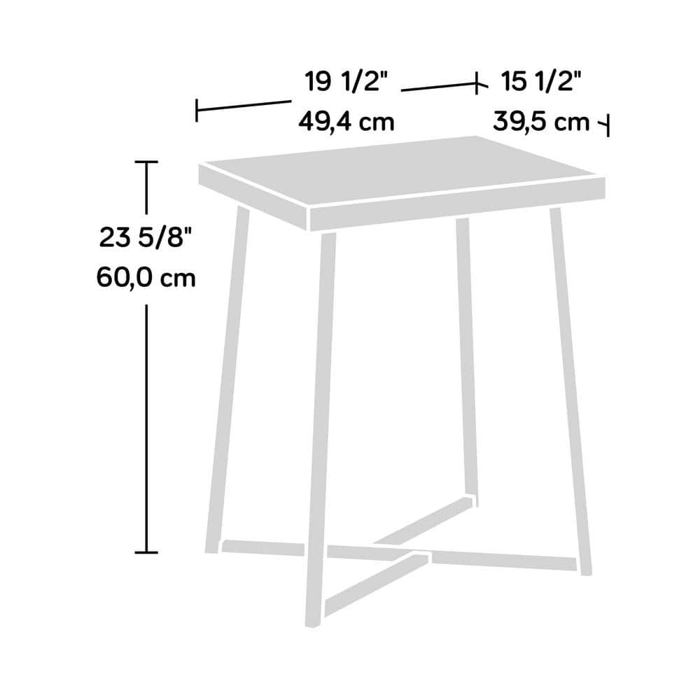 Grand Walnut & Metal Geometric Side Table