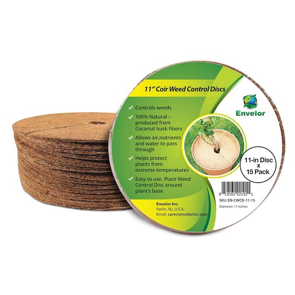 Envelor 11 in. in. x 0.2 in. Natural Coir Tree Ring Coconut Fiber Protector Mat (15-Pack)