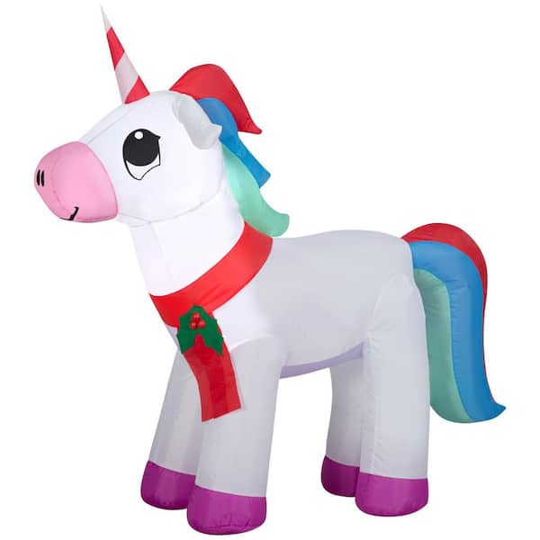 Unbranded 3.5 ft. T x 3.5 ft. W Christmas Airblown Unicorn-SM