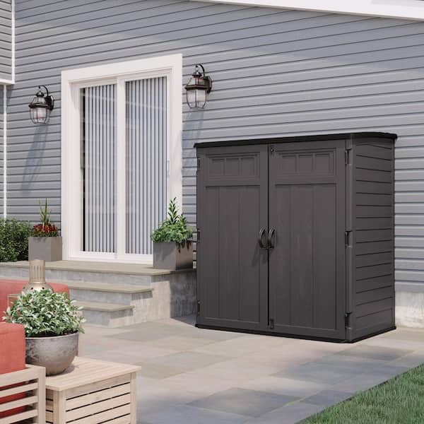 Suncast 6 ft. x 3 ft. Plastic Vertical Storage Shed with Floor Kit