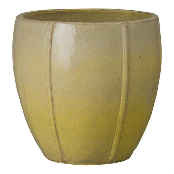 Emissary Crest 21 in. L x 20 in. H  Ceramic  Planter with Drainage Hole