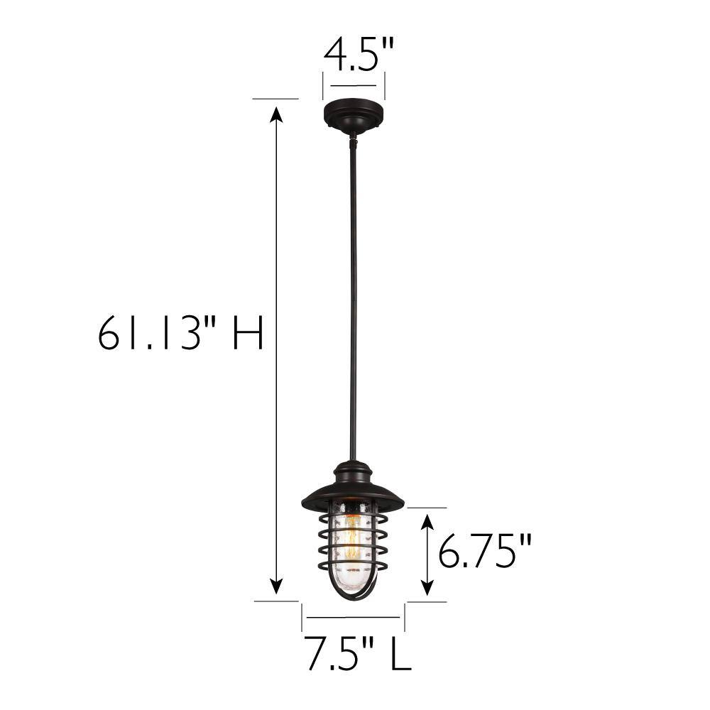 Bronze Industrial Mini Pendant Light with Clear Glass Shade