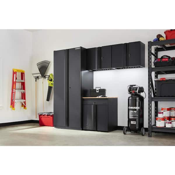 Husky 4-Piece Heavy Duty Welded Steel Garage Storage System in Black (92 in. W x 81 in. H x 24 in. D)