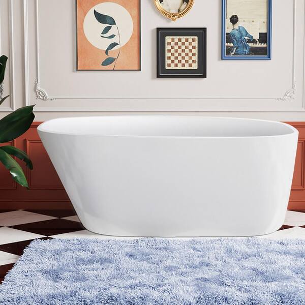 Buy 59 in. Acrylic Freestanding Bathtub Flatbottom Single Slipper